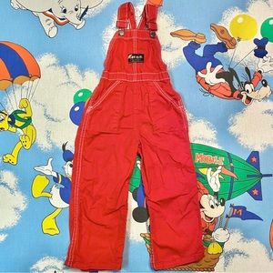 Vintage 70s bright red Dee Cee kids overalls 💢